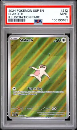 Slakoth Illustration Rare #212/191 PSA 9 Mint Surging Sparks Pokemon 2024 - Image 2