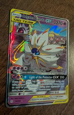 Solgaleo & Lunala GX 75/236 Cosmic Eclipse Holo Tag Team 2019 Pokemon TCG NM- - Image 3