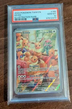 Eevee 188/167 Pokemon S&V Twilight Masquerade Illustration Rare PSA 10 - Image 1