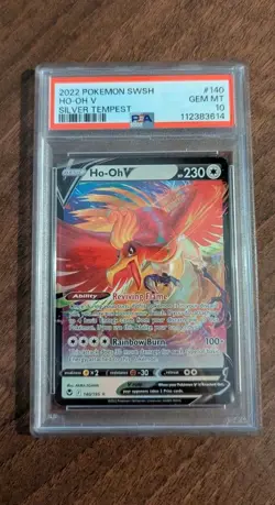 Ho-Oh V 140/195 Full Art Ultra Rare Silver Tempest Pokemon TCG PSA 10 GEM MINT - Image 1