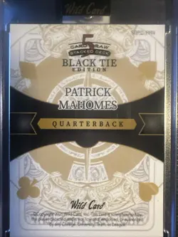 2026 5 Card Draw Stacked Deck Black Tie Edition Patrick Mahomes 1/1 - Image 2