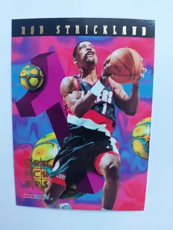 NBA 1995-96 Skybox Hoops Rod STRICKLAND Number Crunchers Card #14 Blazers - Image 1