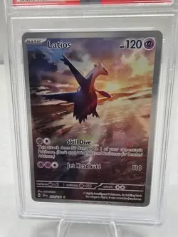 Latios 2024 Pokemon SSP Surging Sparks IR Illustration Rare 203/191 PSA 9 MINT - Image 2