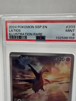 Latios 2024 Pokemon SSP Surging Sparks IR Illustration Rare 203/191 PSA 9 MINT - Image 3