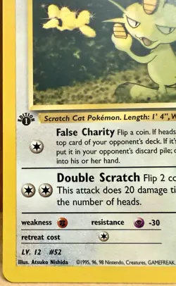 Giovanni's Meowth Pokemon TCG Gym Challenge Set 1st Edition 43/132 LP - Image 2