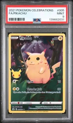 2021 Pokemon Celebrations Pikachu Full Art FA #005 PSA 9 Mint - Image 1