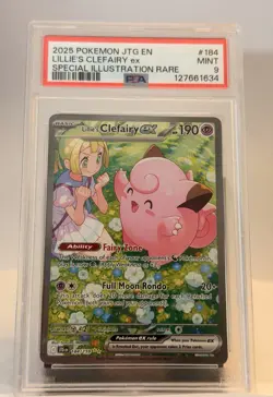 2025 POKEMON JTG EN-JOURNEY TOGETHER #184 LILLIE'S CLEFAIRY ex PSA MINT 9 - Image 1