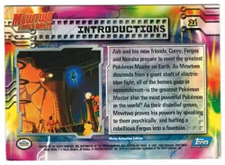 1998 TOPPS POKEMON # 21 INTRODUCTIONS HOLOFOIL BLUE LOGO MEWTWO STRIKES HOLO - Image 2