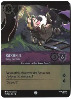 Disney Lorcana TCG Bashful Riding The Rails 39/204 Common Foil Wilds Unknown - Image 1