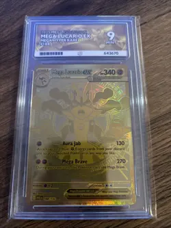 Pokemon Mega Evolution Mega Lucario ex MEGA 188/132 Gold English Ace 9 - Image 1