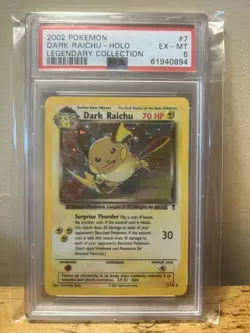 Pokemon Legendary Collection PSA 6 Dark Raichu Holo Pokemon 7/110 - Image 1