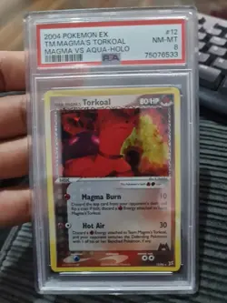 2004 Pokemon Ex Tm.Magma's Torkoal Magma Vs Aqua-Holo Psa 8 12/95 - Image 1