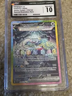 CGC 10 Terapagos ex Sv07 Stellar Crown 170/142 SIR Full Art Holo - Image 1