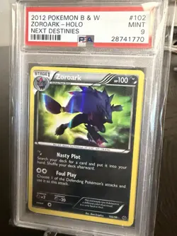 Pokemon TCG Black & White Next Destinies Zoroark 102/99 Secret Rare PSA 9 MINT - Image 1