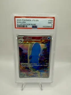 2025 POKEMON JTG EN-JOURNEY TOGETHER ILLUSTRATION RARE #162 WAILORD PSA 9 - Image 1