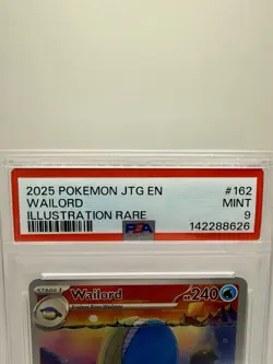 2025 POKEMON JTG EN-JOURNEY TOGETHER ILLUSTRATION RARE #162 WAILORD PSA 9 - Image 2