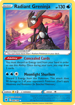 Radiant Greninja 046/189 Radiant Rare Astral Radiance Pokemon Holo NM/M - Image 1