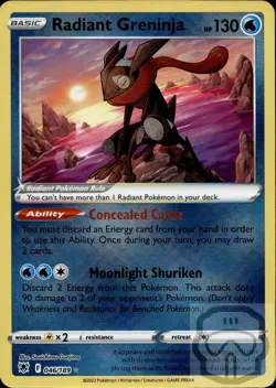 Radiant Greninja 046/189 Radiant Rare Astral Radiance Pokemon Holo NM/M - Image 3