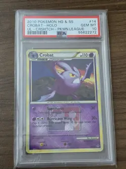 PSA 10 GEM MINT 2010 Pokemon Crobat #14 Crosshatch Holo League Promo POP 103 - Image 1
