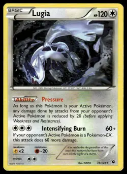 Lugia (XY Fates Collide) 78/124 Holo Rare Deck Exclusives Pokemon Lightly Played - Image 1