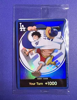 2026 One Piece Los Angeles Dodgers Monkey L Duffy Don Card Promo 7/2 New Sealed - Image 1