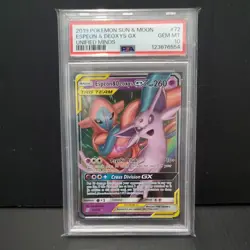 Pokemon TCG Espeon & Deoxys GX 72/236 Unifed Minds PSA 10 - Image 1