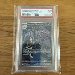 2025 POKEMON DESTINED RIVALS ILLUSTRATION RARE #199 TEAM ROCKET'S WEEZING PSA 9 - Image 1