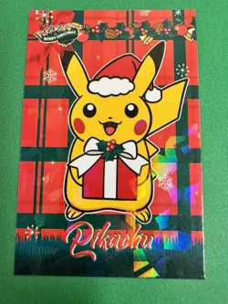 Pokemon 2024 Pikachu - Cracked Ice Holo - Christmas Card Database - Non TCG NM - Image 2