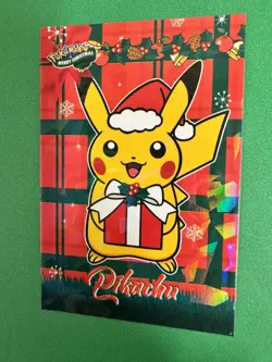 Pokemon 2024 Pikachu - Cracked Ice Holo - Christmas Card Database - Non TCG NM - Image 5