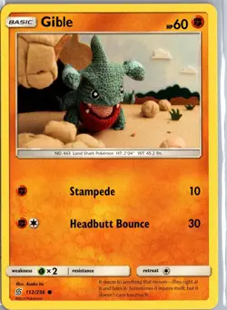 Gible 112/236 Common Unified Minds Pokemon Lightly Played - Image 1
