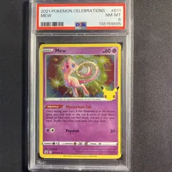 Pokemon 2021 Celebrations Mew #011 PSA 8 - Image 1