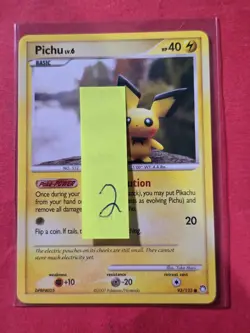 2007 Pokemon Diamond and Pearl Mysterious Treasures #93 Pichu, C, NF/H, cd2 - Image 3