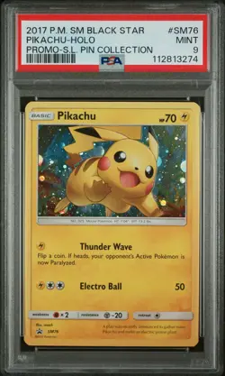 2017 POKEMON SM PROMO SHINING LEGENDS PIN COLLECTION PIKACHU-HOLO PSA 9 - Image 1
