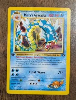 Misty's Gyarados 13/132 1st Edition Holo - Pokemon Gym Challenge - Ink Error NM - Image 1