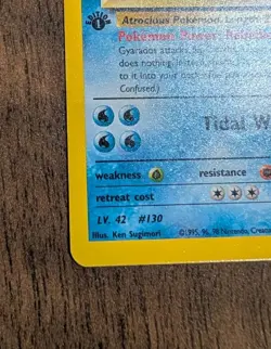 Misty's Gyarados 13/132 1st Edition Holo - Pokemon Gym Challenge - Ink Error NM - Image 3