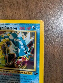Misty's Gyarados 13/132 1st Edition Holo - Pokemon Gym Challenge - Ink Error NM - Image 5