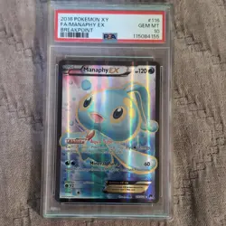 Pokemon Breakpoint Manaphy EX Full Art Holo Ultra Rare 116/122 ENG 2016 PSA 10 - Image 1