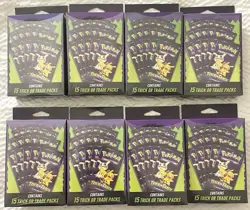 120 Pack Lot ~ 8x 2025 Pokemon Trick or Trade Booster Box’s With 15 Packs Each - Image 1