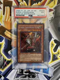 2008 Yu-Gi-Oh! Ehren, Lightsworn Monk LODT 1st Edition Secret Rare PSA 9 - Image 1