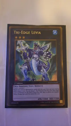 Yugioh [Tri-Edge Levia][1stEdition][PGLD-EN026][Gold Secret Rare] - Image 1