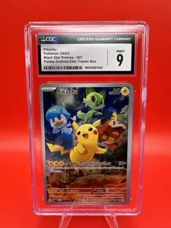 CGC 9 MINT Pikachu SVP027 black Star Promos Paldea Evolved Full Art Holo Pokemon - Image 1