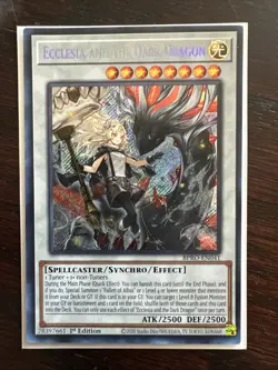 Ecclesia and The Dark Dragon 1st Edition Secret Rare Yu-Gi-Oh - Image 1