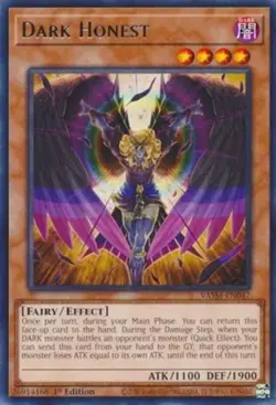 Yugioh! MP Dark Honest - VASM-EN047 - Collector's Rare - 1st Edition Moderately - Image 1