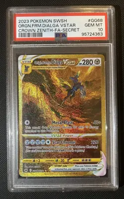 2023 Pokemon SWSH Orgn FRM Dialga VSTAR Crown Zenith FA Secret #GG68 PSA 10 MINT - Image 1