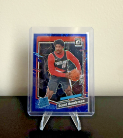 2023-24 Optic Scoot Henderson Blue Velocity Rated Rookie RC #239 - Blazers - Image 1