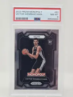 2023-24 Panini Prizm Monopoly #81 [RC] Victor Wembanyama (PSA 8) - Image 1