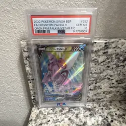 Pokemon Company 2022 Origin Forme Palkia V SWSH253 Black Star Promo Holo PSA 10 - Image 1