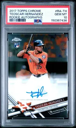 2017 Topps Chrome Teoscar Hernandez Rookie Auto #RA-TH PSA 10 - Image 1
