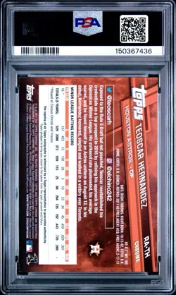 2017 Topps Chrome Teoscar Hernandez Rookie Auto #RA-TH PSA 10 - Image 2