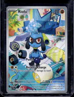 Pokemon TCG Riolu 215/198 SV01 Scarlet & Violet IR Full Art Holo English - Image 1